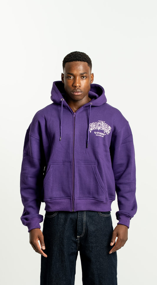 “Cross” Zipper Dark Purple