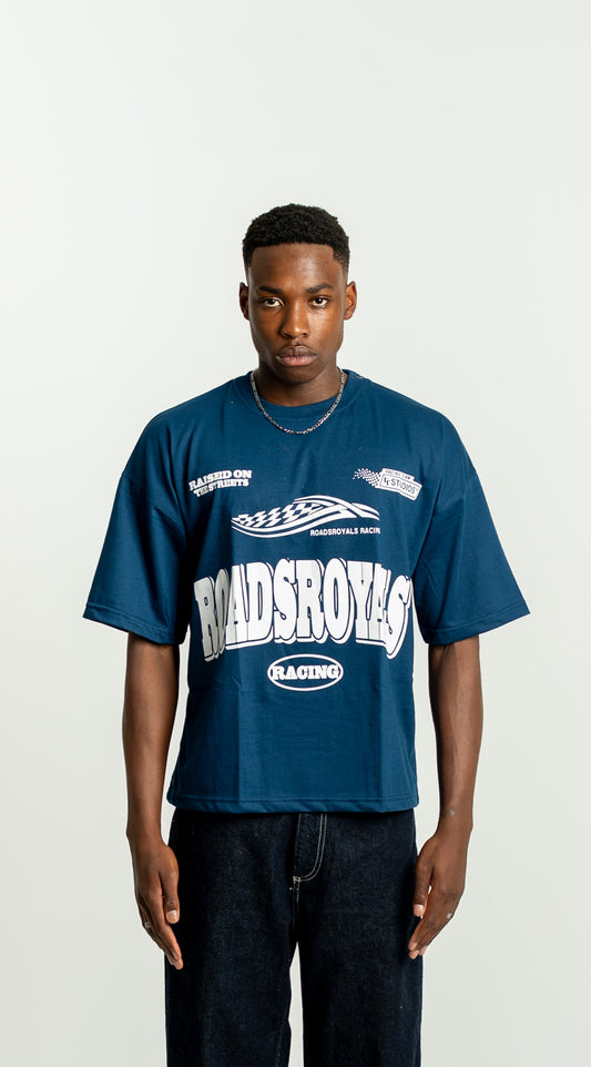 “Racing” Tee Petrol Blue