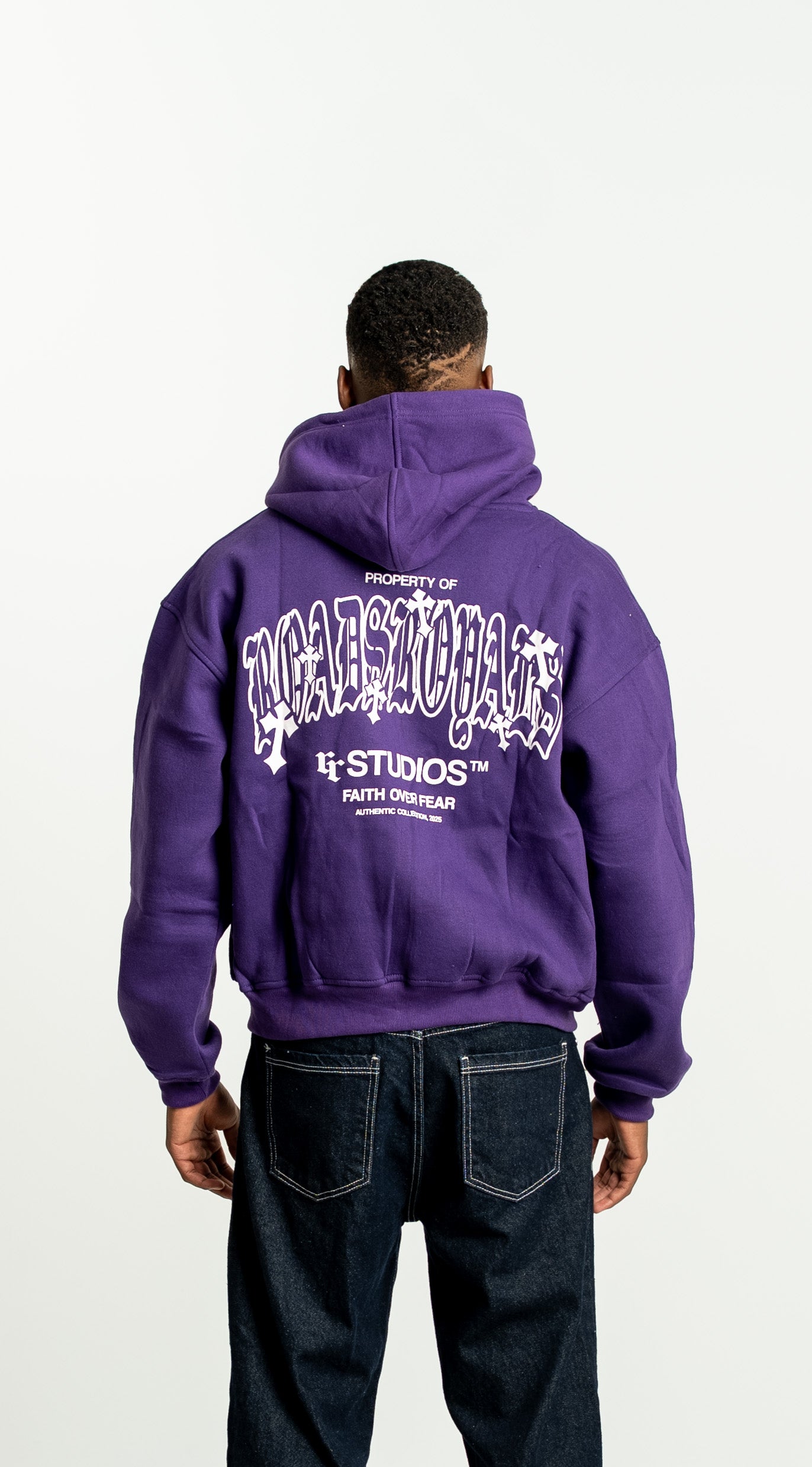 “Cross” Zipper Dark Purple