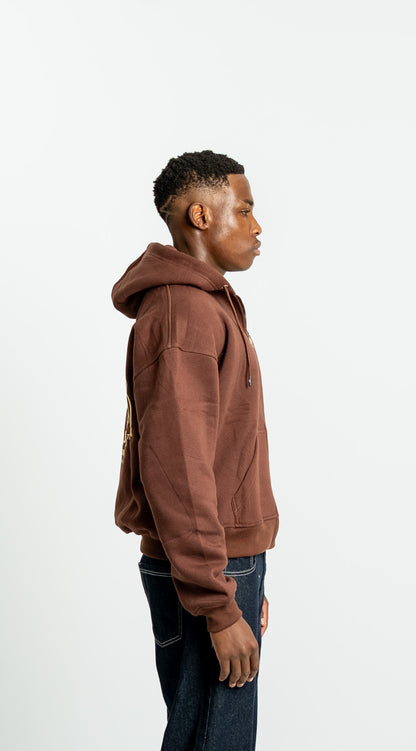 “Cross” Zipper Cocoa Brown