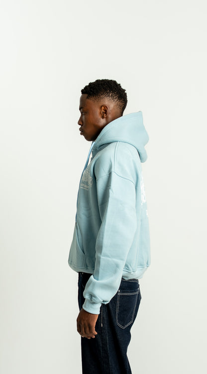 “Cross” Zipper Babyblue