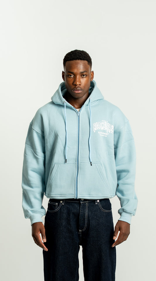 “Cross” Zipper Babyblue