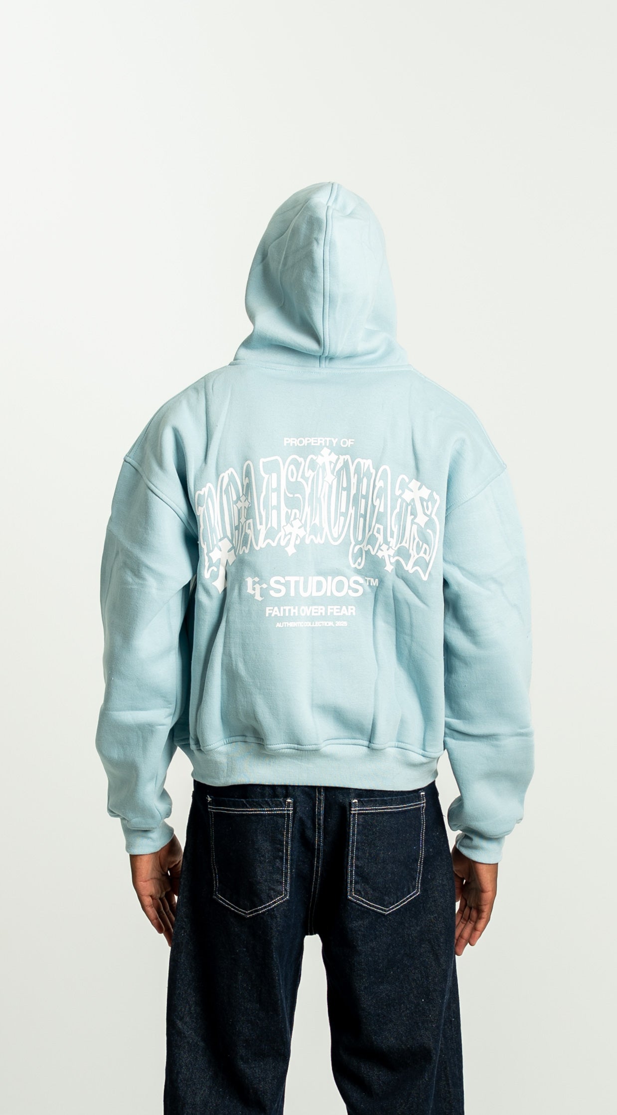 “Cross” Zipper Babyblue