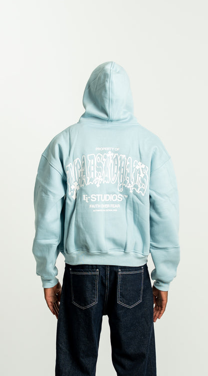 “Cross” Zipper Babyblue